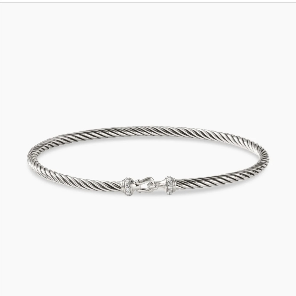 DAVID YURMAN Buckle Classic Cable Bracelet
Sterling Silver with Diamonds, 3mm